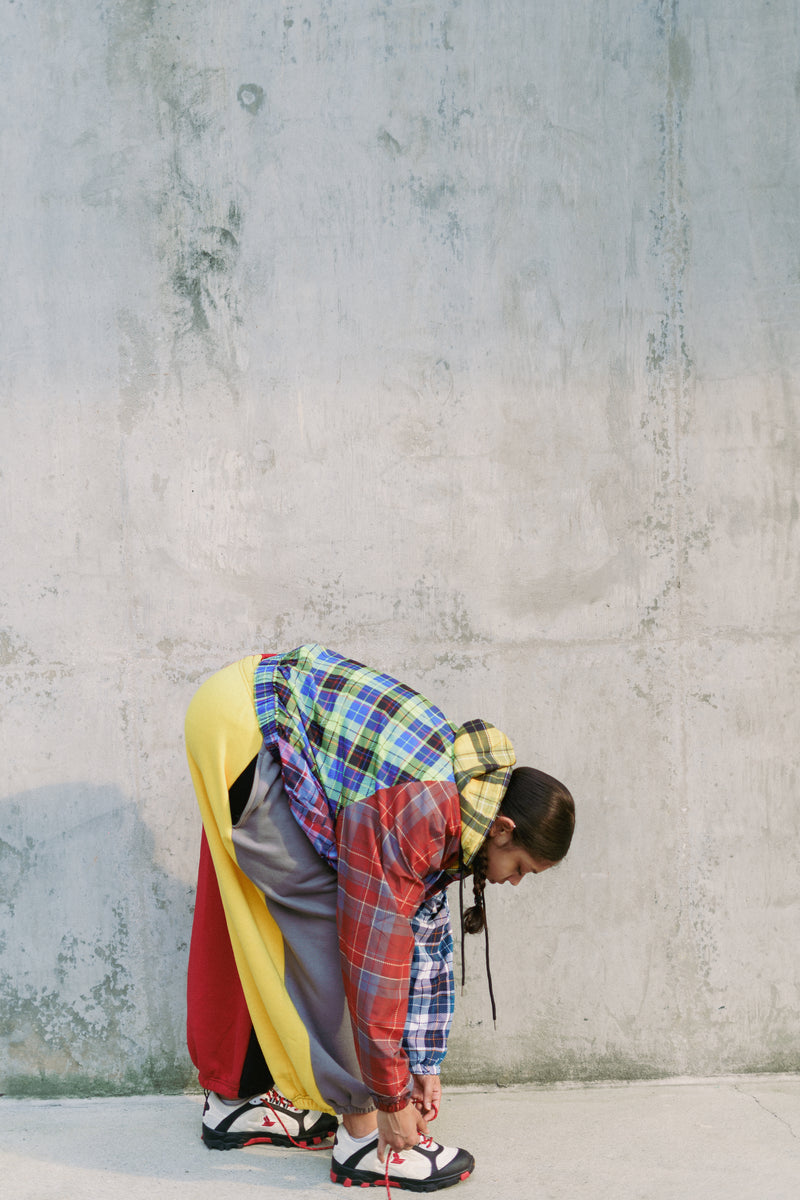 Plaid Windbreaker Zip Up